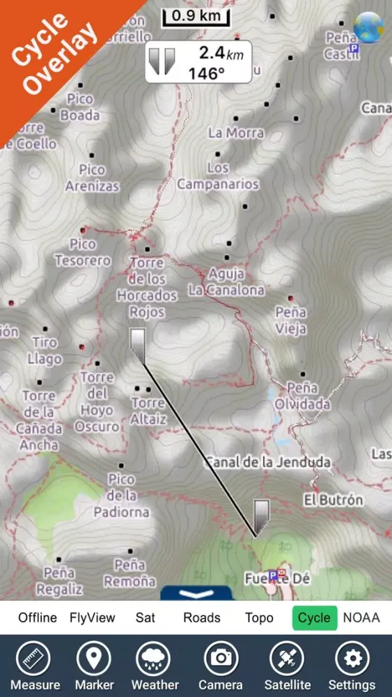 ภาพหน้าจอของ Parque Nacional Picos de Europa GPS Map Navigator