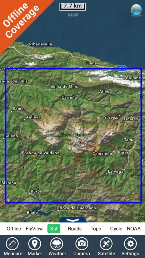 ภาพหน้าจอของ Parque Nacional Picos de Europa GPS Map Navigator
