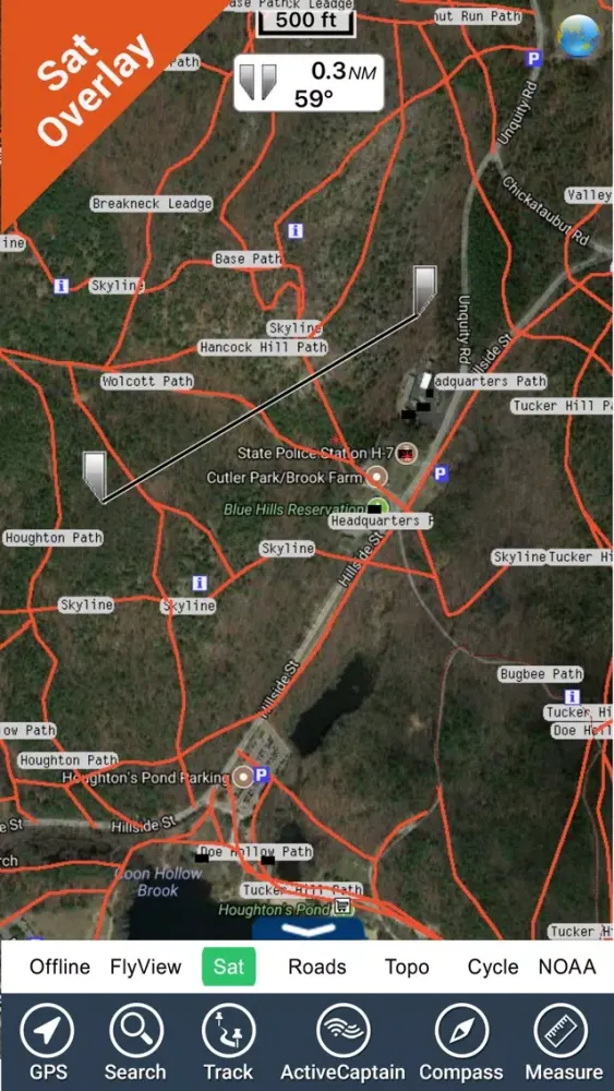 The Blue Hills Reservation GPS Ekran Görüntüleri