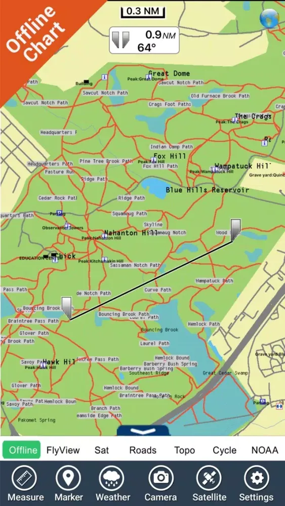 The Blue Hills Reservation GPS Ekran Görüntüleri