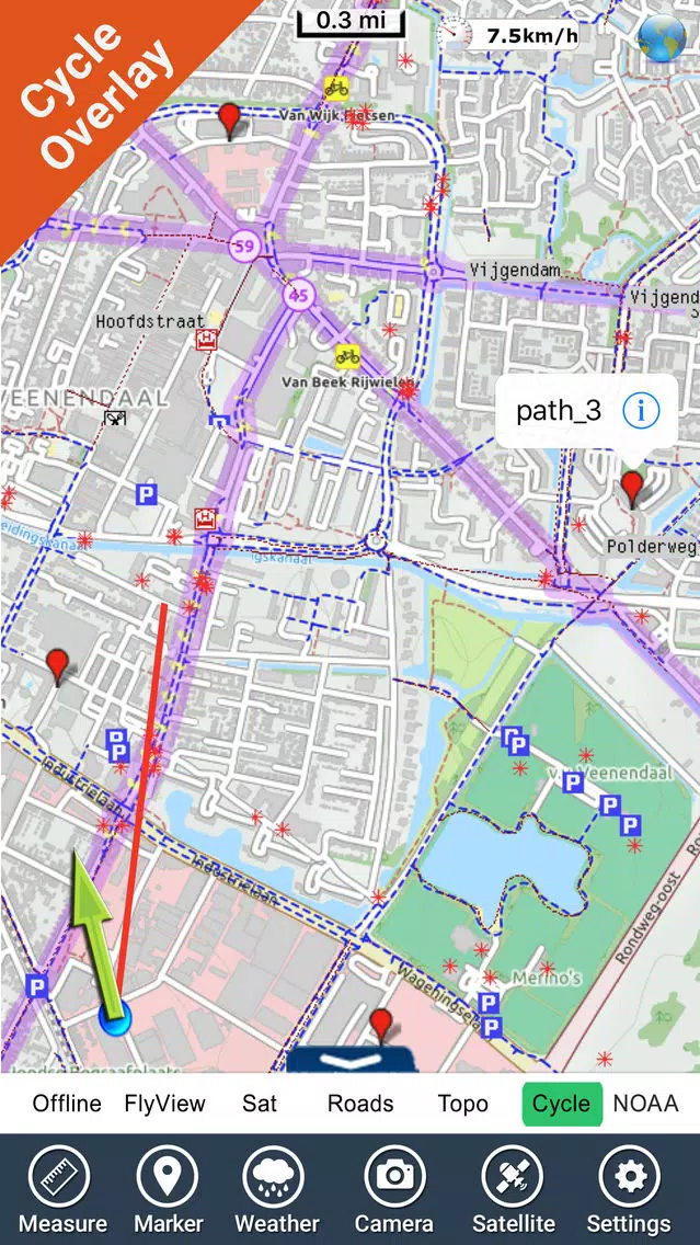 Tangkapan layar Utrechtse Heuvelrug NP GPS Map