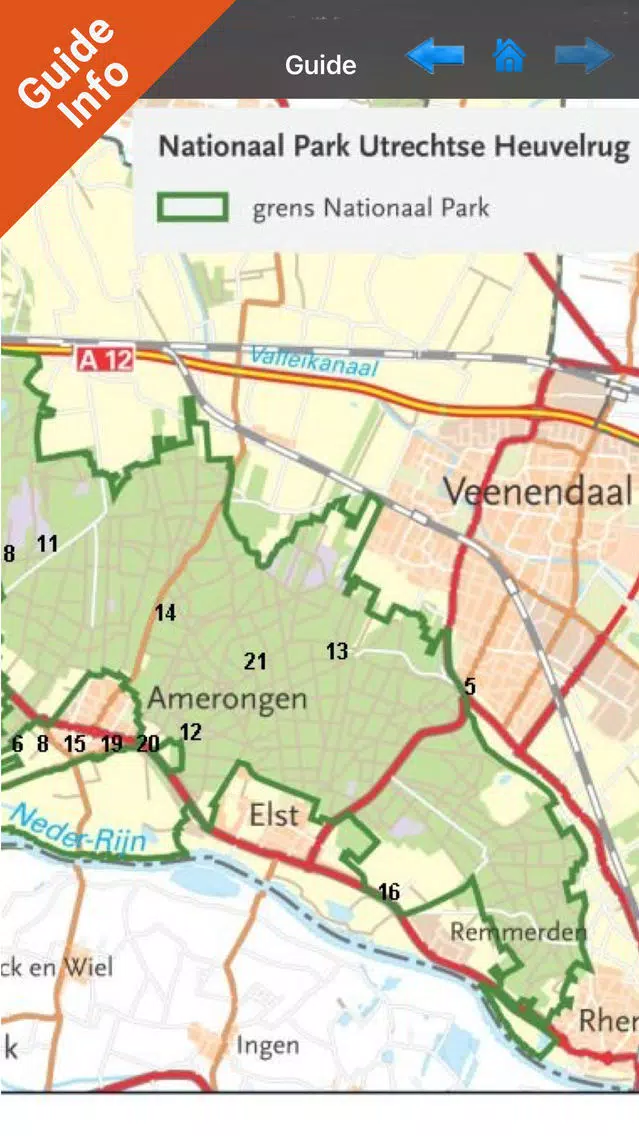 Tangkapan layar Utrechtse Heuvelrug NP GPS Map