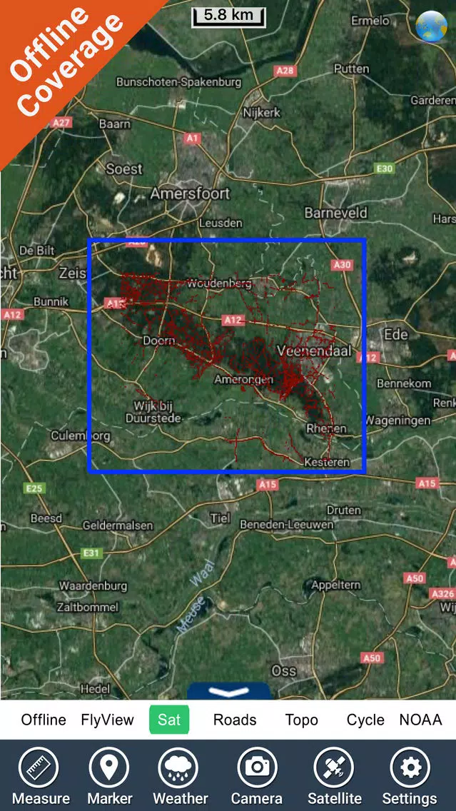 Tangkapan layar Utrechtse Heuvelrug NP GPS Map