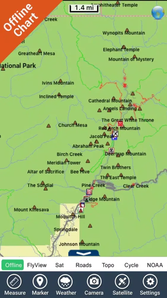 Zion National Park - GPS Map Navigator Screenshots