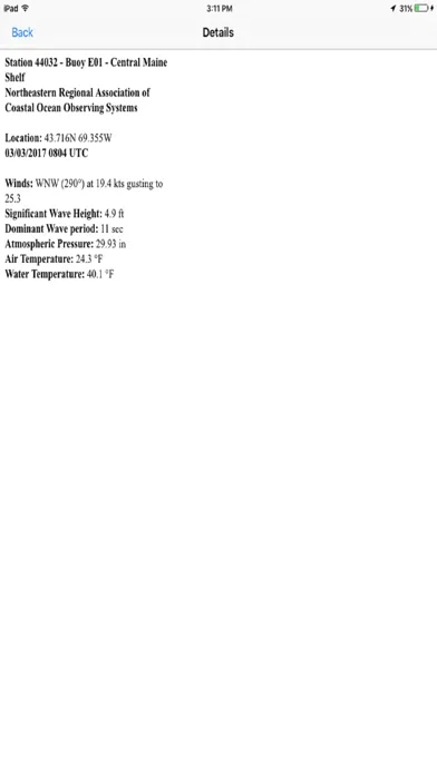 NOAA Buoys - Charts & Weather Screenshots