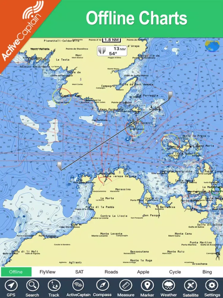 Zrzuty ekranu Strait of Bonifacio HD charts iPad 