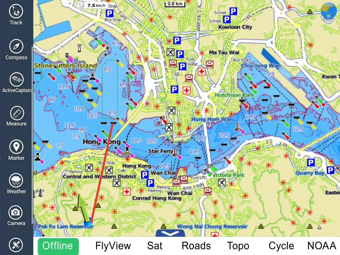 Capturas de tela do Hong Kong HD GPS Map Navigator iPad 