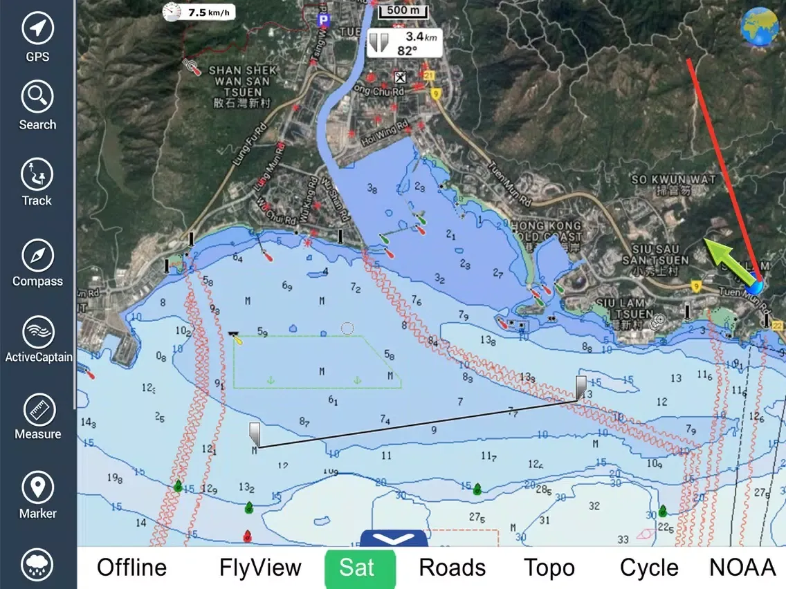 Capturas de tela do Hong Kong HD GPS Map Navigator iPad 