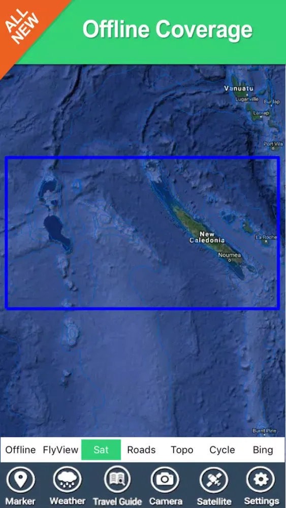 New Caledonia - GPS Map Navigator Screenshots