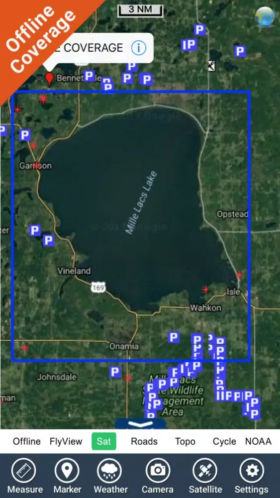 Zrzuty ekranu Mille Lacs Lake GPS charts fishing maps Navigator