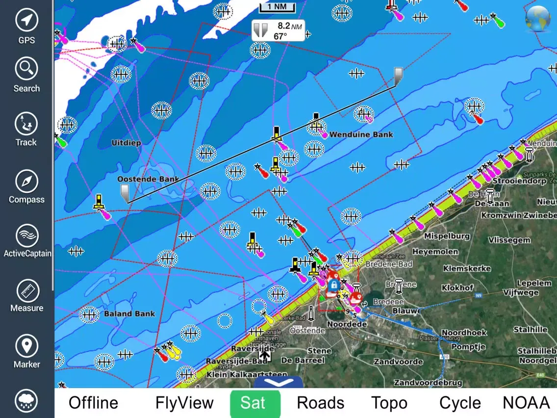 Marine : Belgium HD - GPS Map Navigator iPad  Screenshots