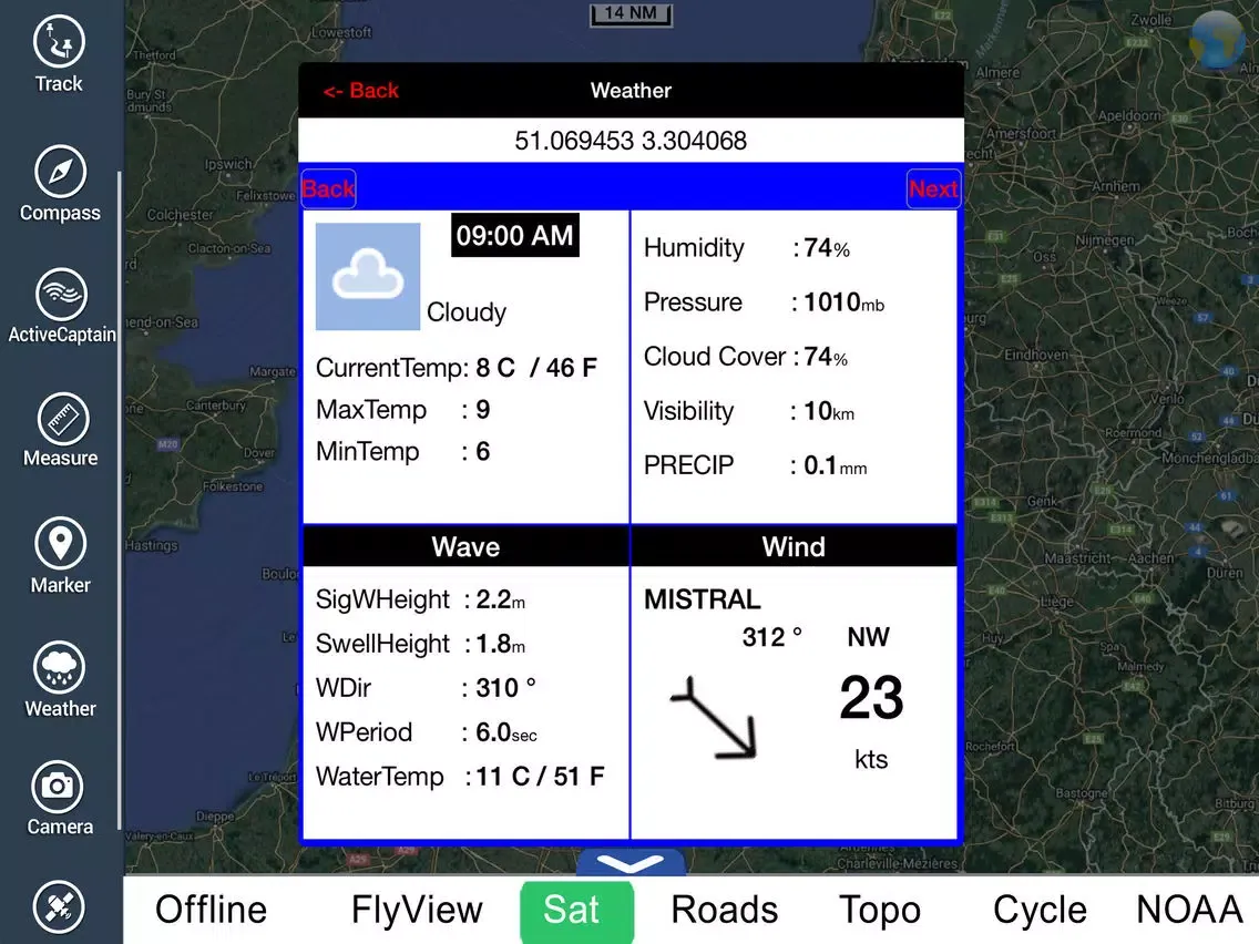 Marine : Belgium HD - GPS Map Navigator iPad  Screenshots