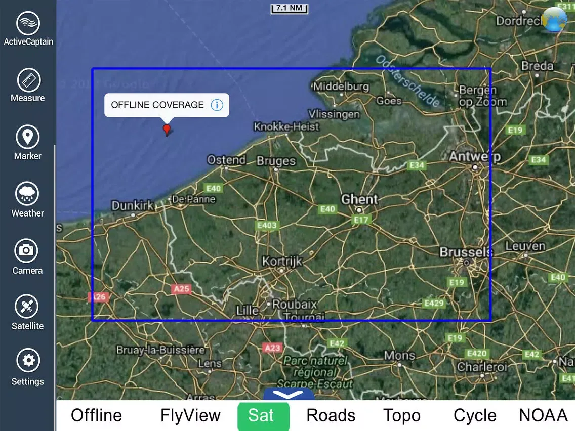 Marine : Belgium HD - GPS Map Navigator iPad  Screenshots