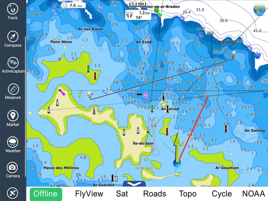 Brittany Nautical Charts HD iPad 应用截图