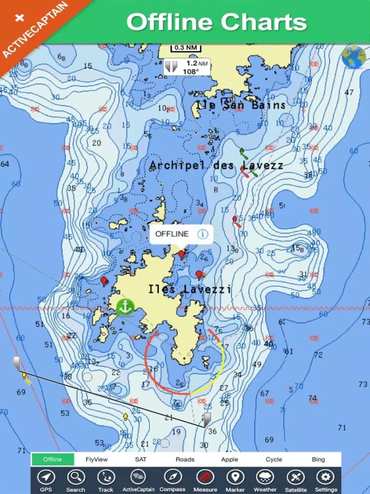 Zrzuty ekranu Marine: Cherbourg to channel island-solent HD - GPS Map Navigator iPad 