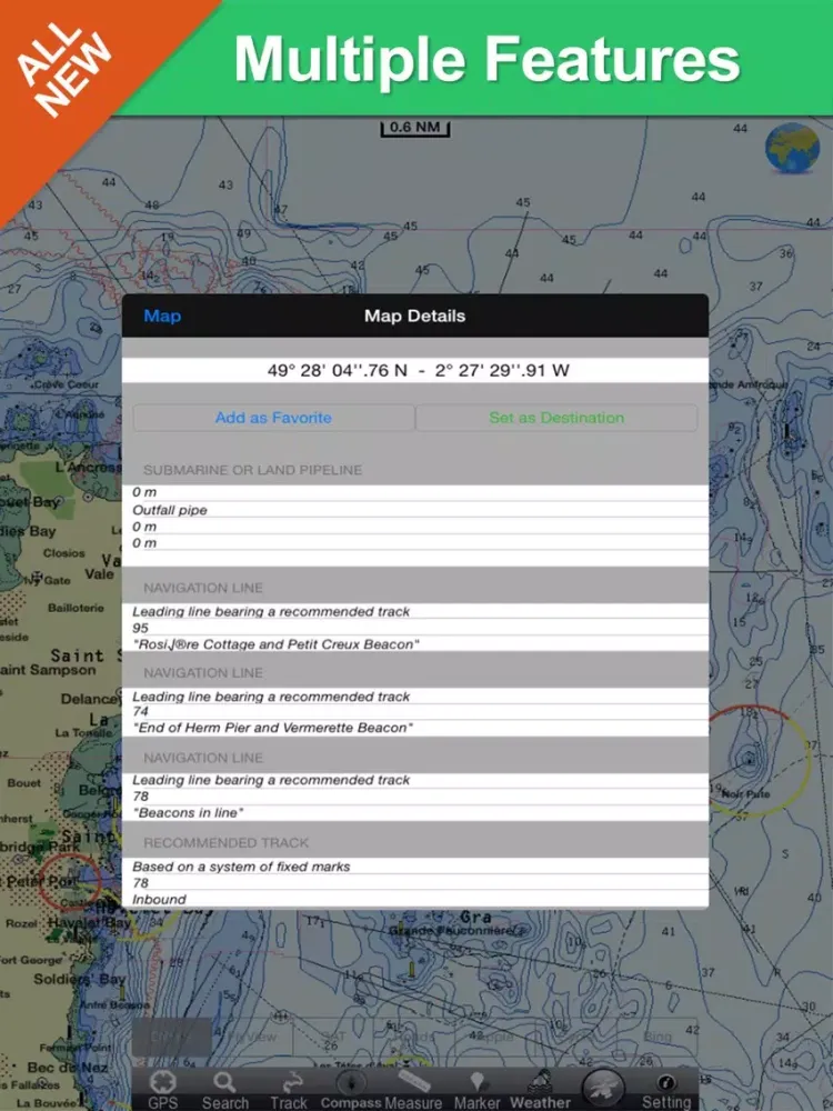 Zrzuty ekranu Marine: Cherbourg to channel island-solent HD - GPS Map Navigator iPad 