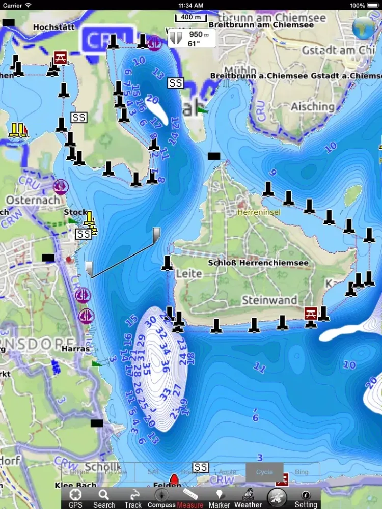 Lake : Chiemsee HD - GPS Map Navigator iPad 应用截图