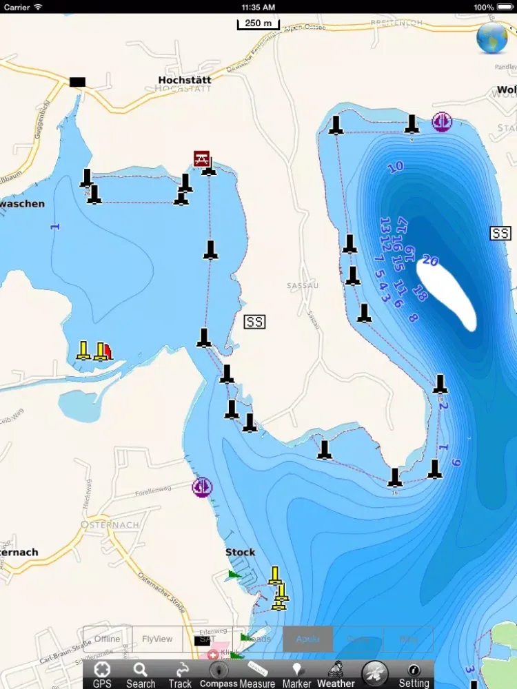 Lake : Chiemsee HD - GPS Map Navigator iPad 应用截图