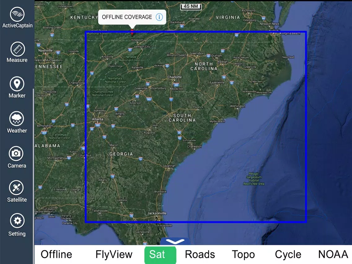 Georgia to N Carolina HD Chart iPad  Screenshots