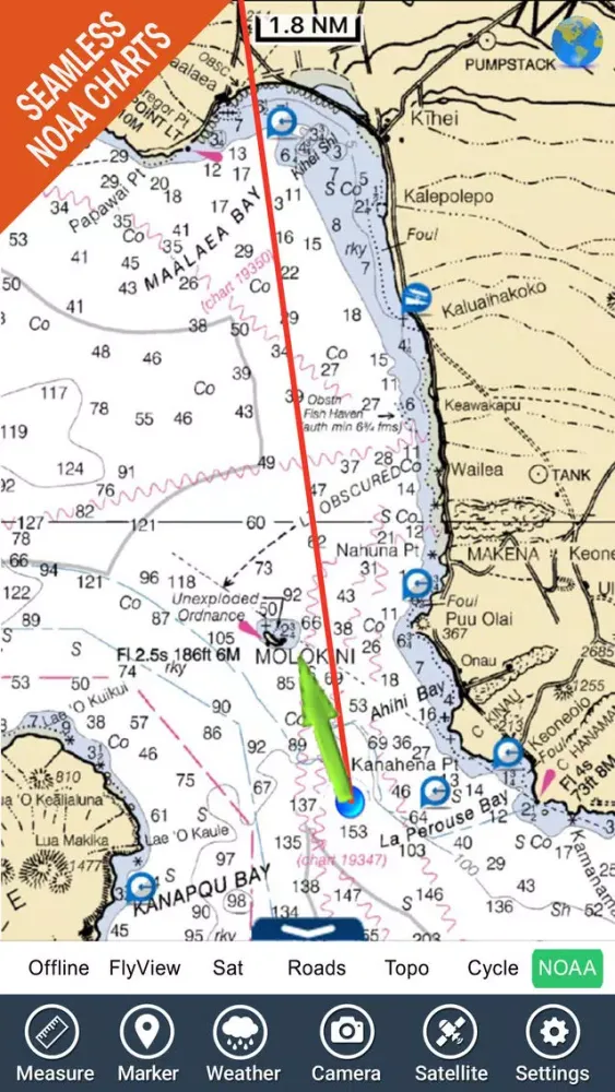 Captures d'écran de Boating Hawaii GPS kml map nautical fishing charts