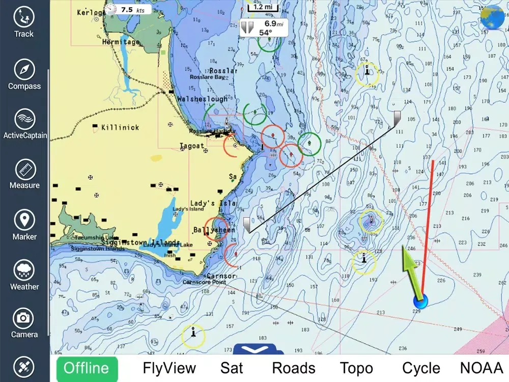 Marine : Ireland HD - GPS Map Navigator iPad  سکرین شاٹس