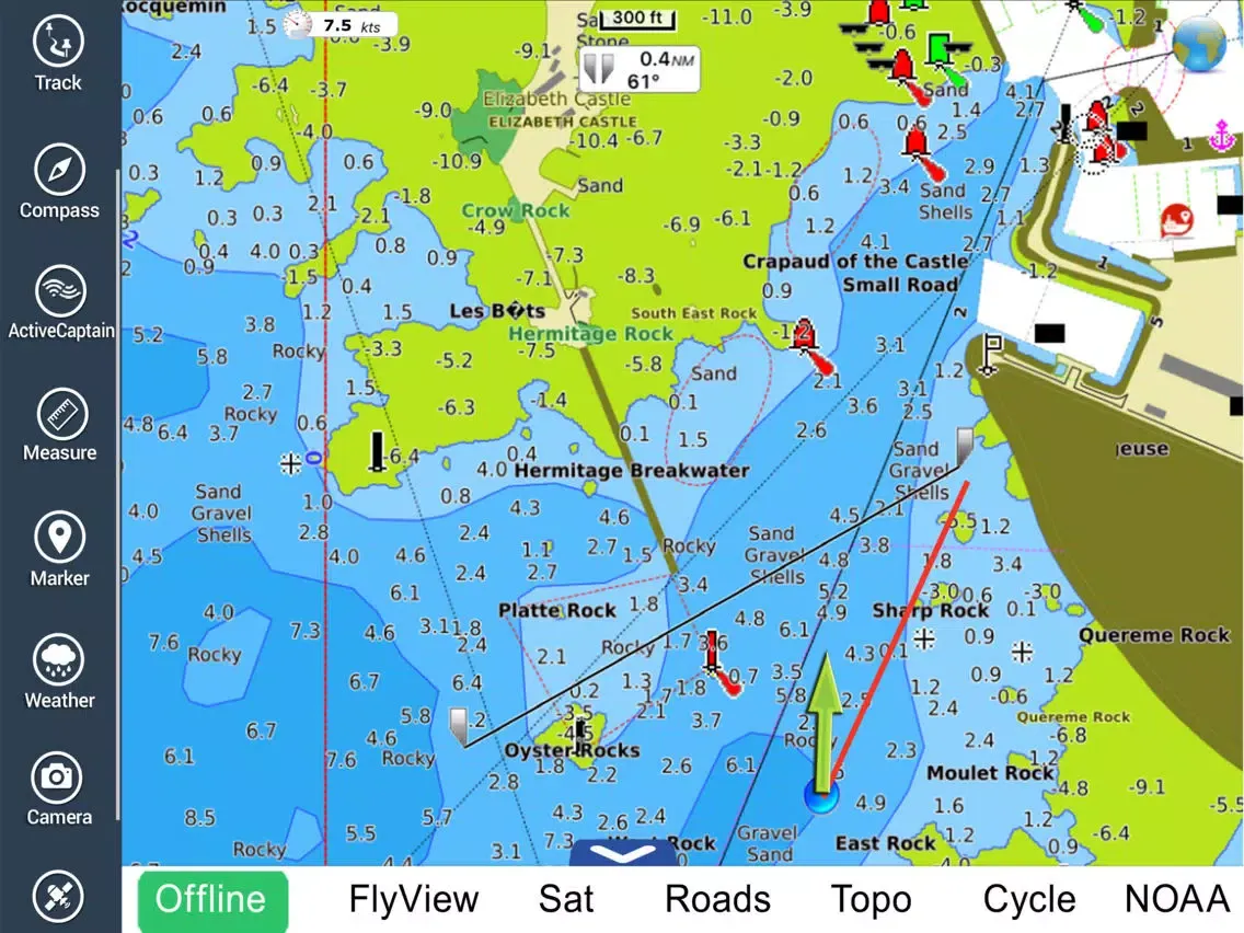 Capturas de tela do Marine: Basse Normandie HD - GPS Map Navigator iPad 