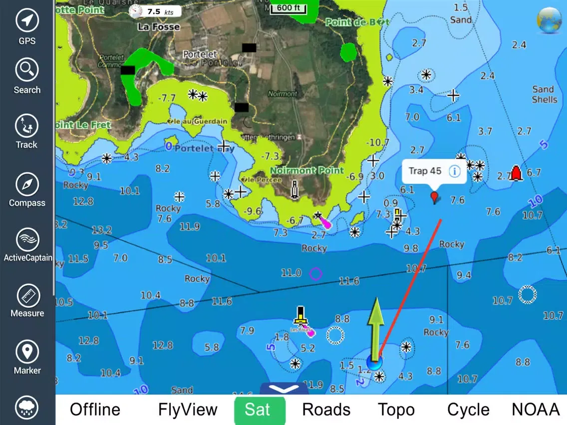Capturas de tela do Marine: Basse Normandie HD - GPS Map Navigator iPad 