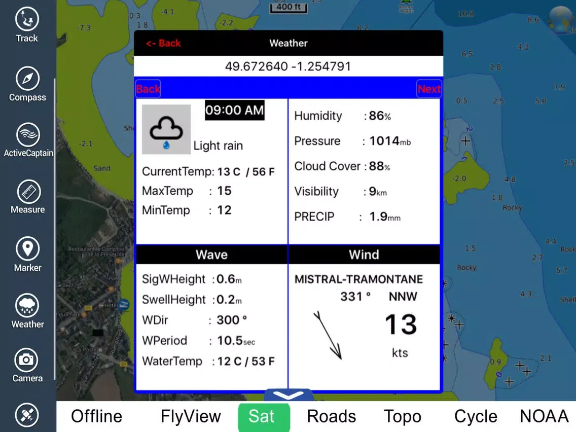 Capturas de tela do Marine: Basse Normandie HD - GPS Map Navigator iPad 