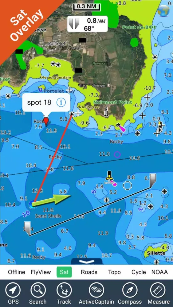 Capturas de tela do Marine: Basse Normandie HD - GPS Map Navigator