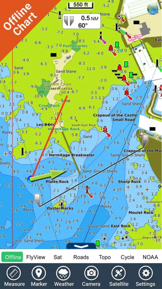 Capturas de tela do Marine: Basse Normandie HD - GPS Map Navigator