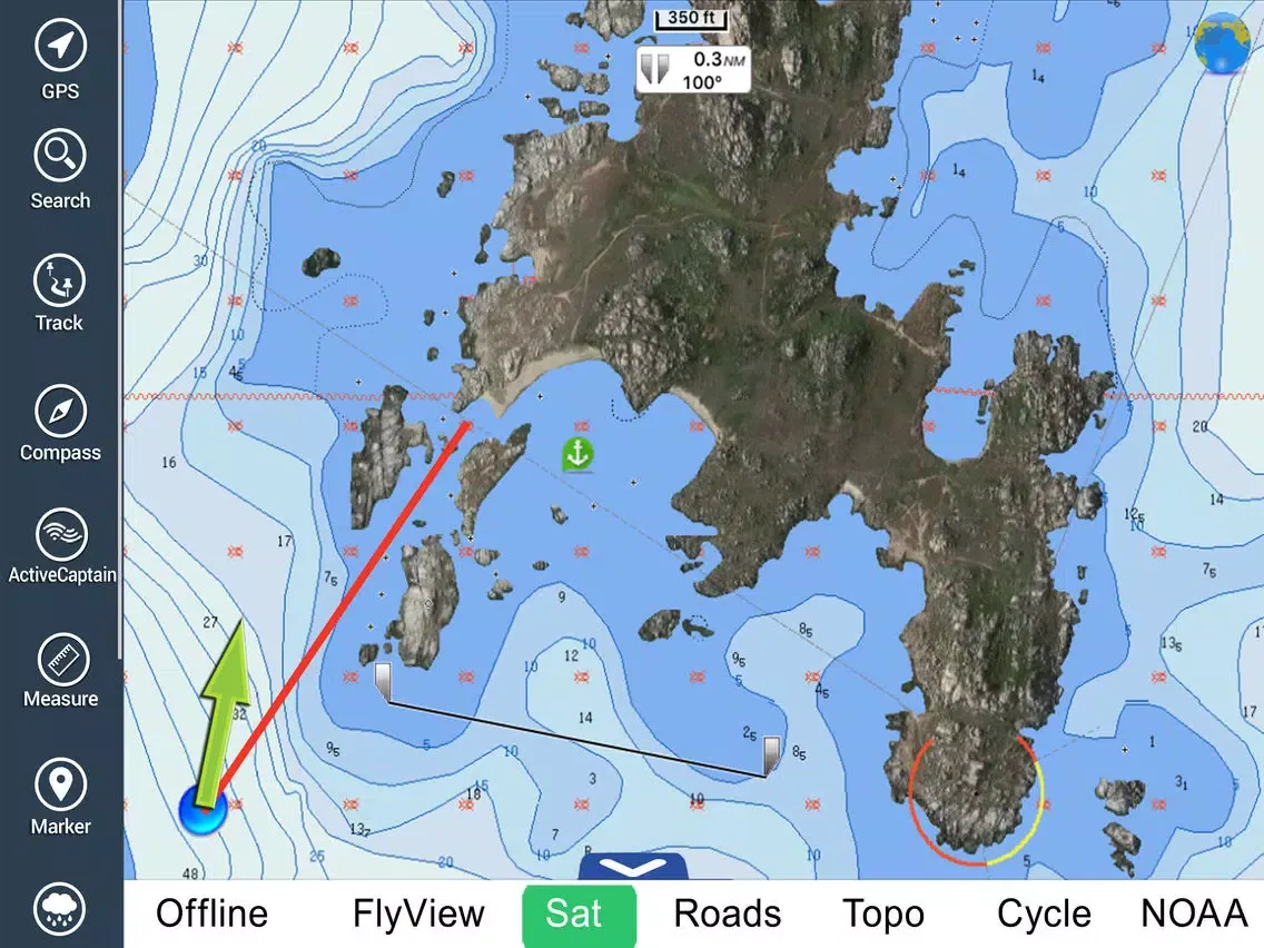 ภาพหน้าจอของ Spain Mediterranean HD Charts iPad 