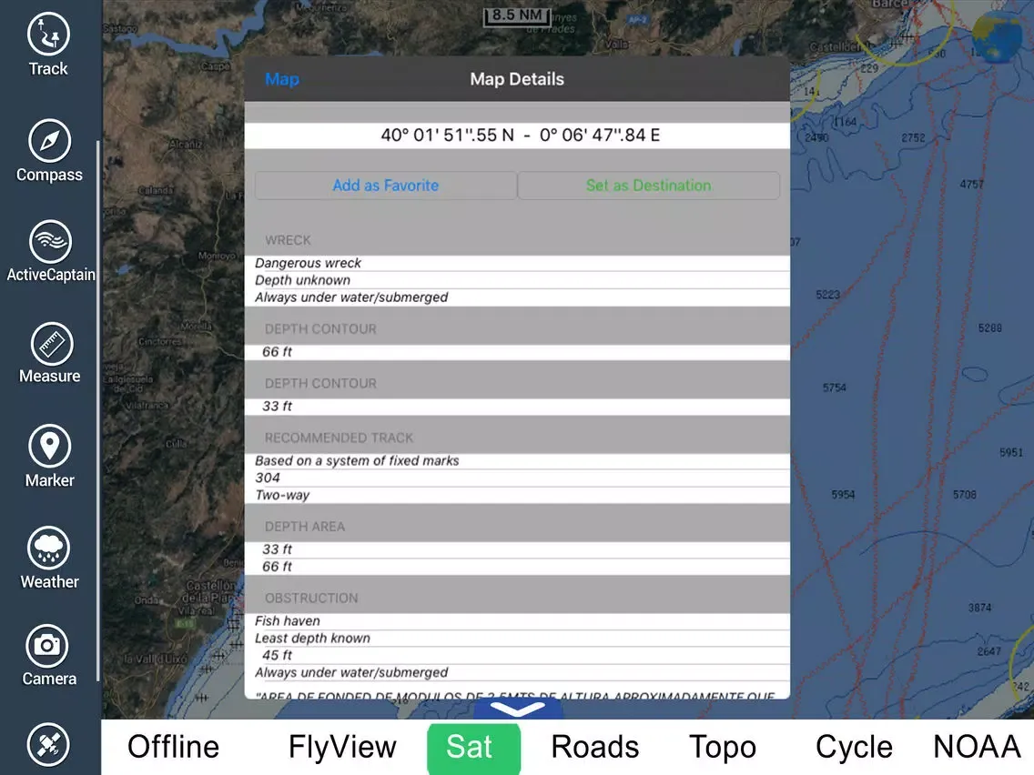 ภาพหน้าจอของ Spain Mediterranean HD Charts iPad 