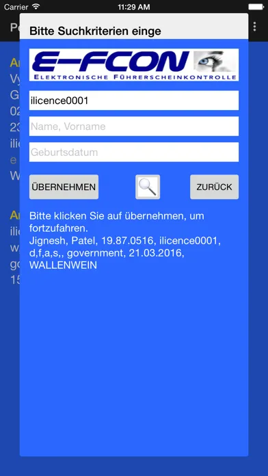 Capturas de pantalla de E-FCON - Elektronische Führerscheinkontrolle