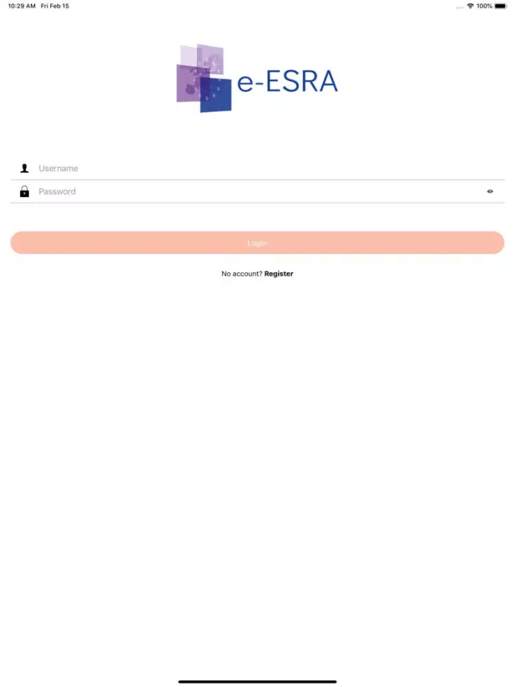 Ảnh chụp màn hình của e-ESRA iPad 
