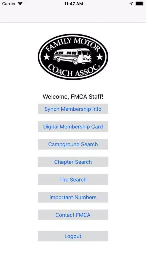 ภาพหน้าจอของ FMCA Mobile