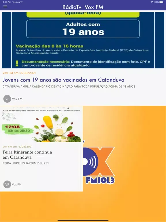 Скриншоты Rádio Vox Fm 101,3 - Catanduva iPad 