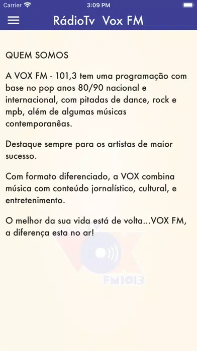 Скриншоты Rádio Vox Fm 101,3 - Catanduva
