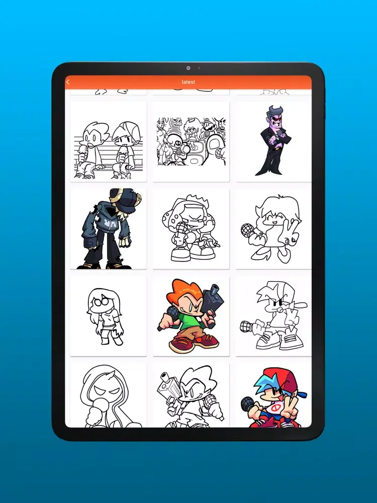 FNF music battle coloring mod iPad  Ekran Görüntüleri