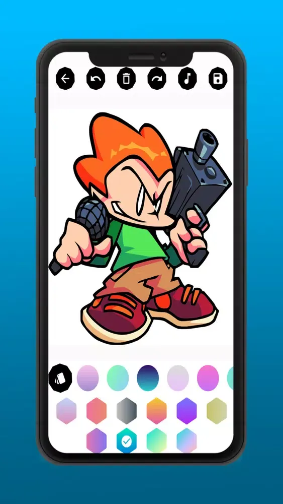 FNF music battle coloring mod Ekran Görüntüleri