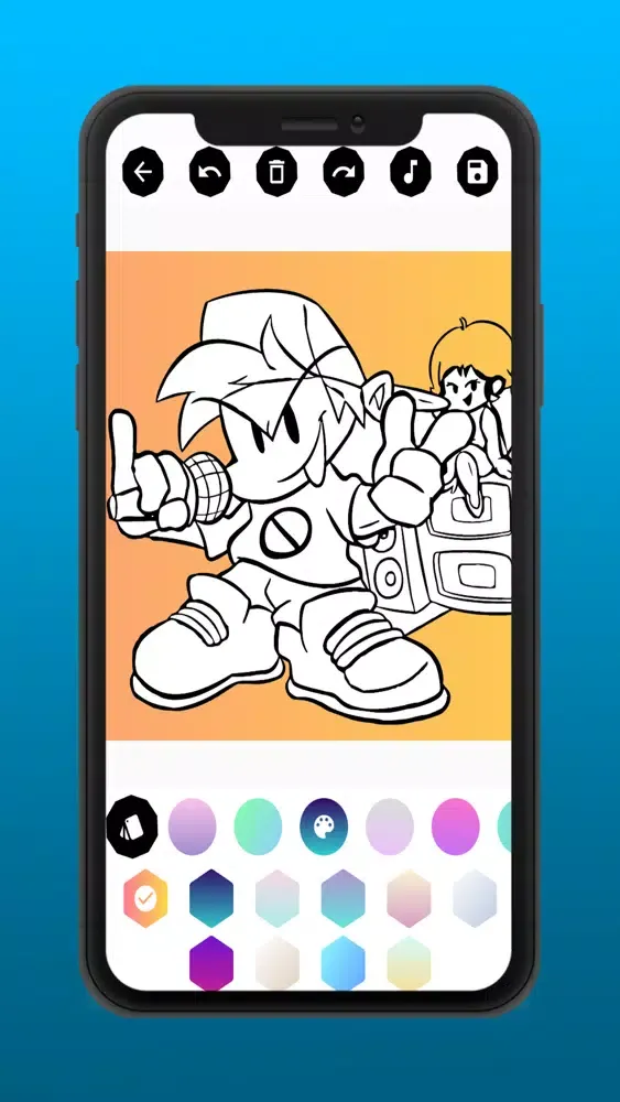 FNF music battle coloring mod Ekran Görüntüleri