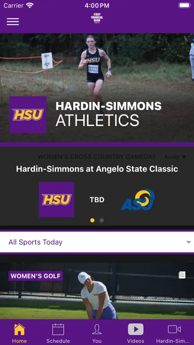 Captures d'écran de HSU Athletics