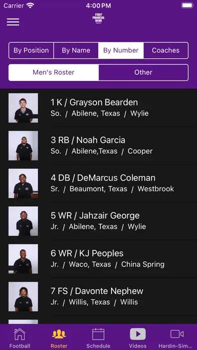 Captures d'écran de HSU Athletics