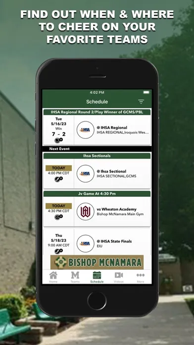 Capturas de tela do Bishop McNamara Fightin' Irish
