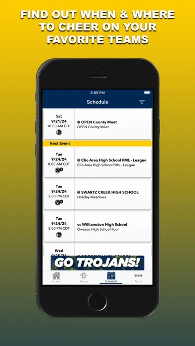 Capturas de tela do Owosso Trojans Athletics