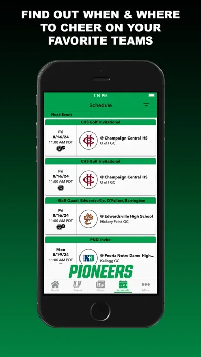 Tangkapan skrin University High Pioneers