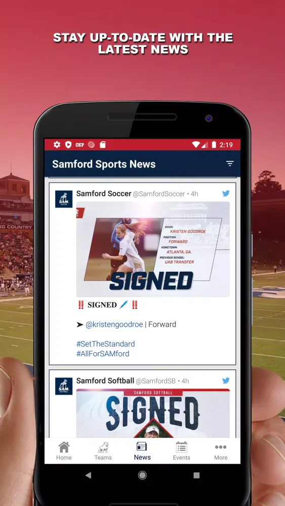 Samford Sports 스크린샷
