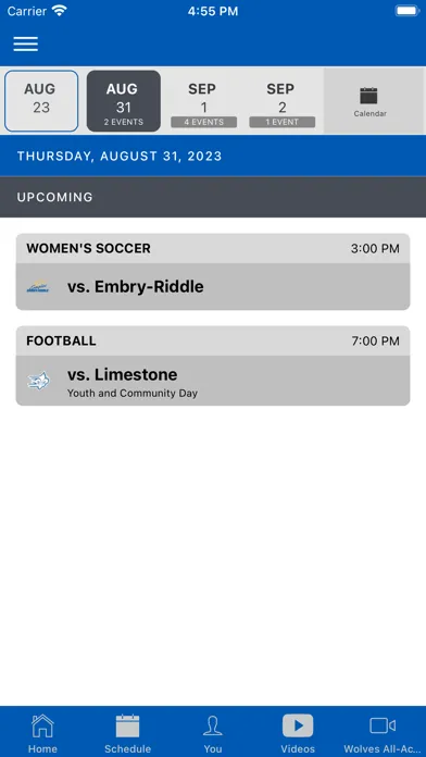 Ảnh chụp màn hình của UWG Gameday Experience