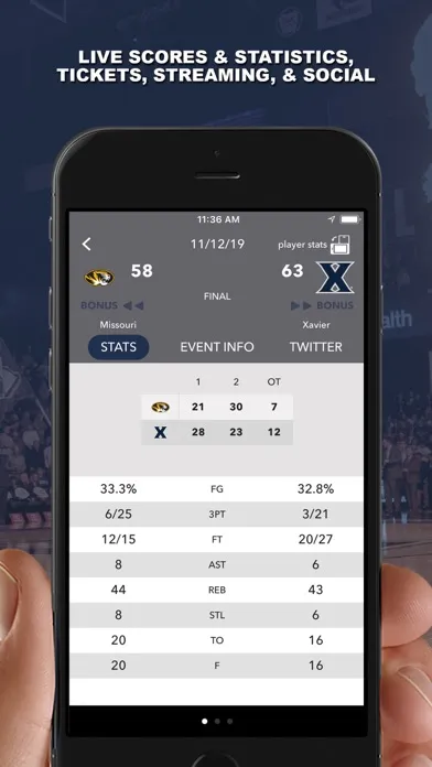 Xavier Musketeers Gameday স্ক্রিনশট