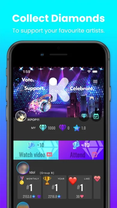 Tangkapan layar iKPOP Fan Zone