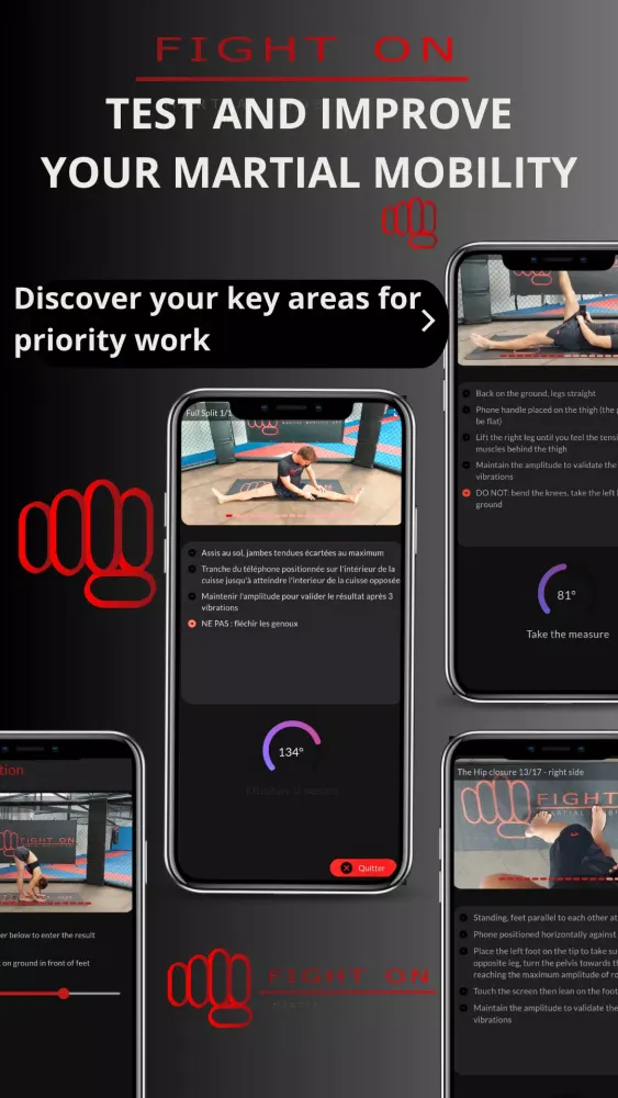 FIGHT ON-Martial Mobility App Screenshots